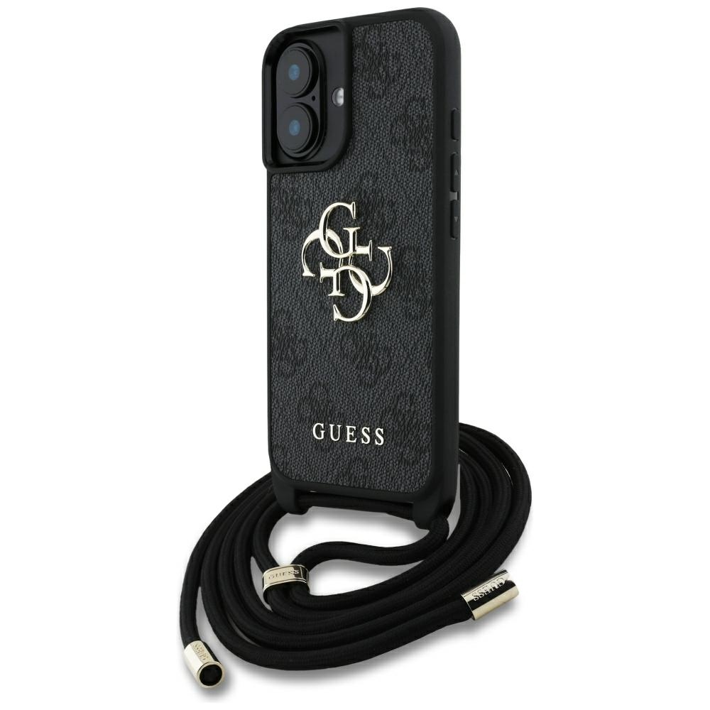 Guess 4G Big Logo Cord Stap Crossbody Ümbris jaoks iPhone 16 must