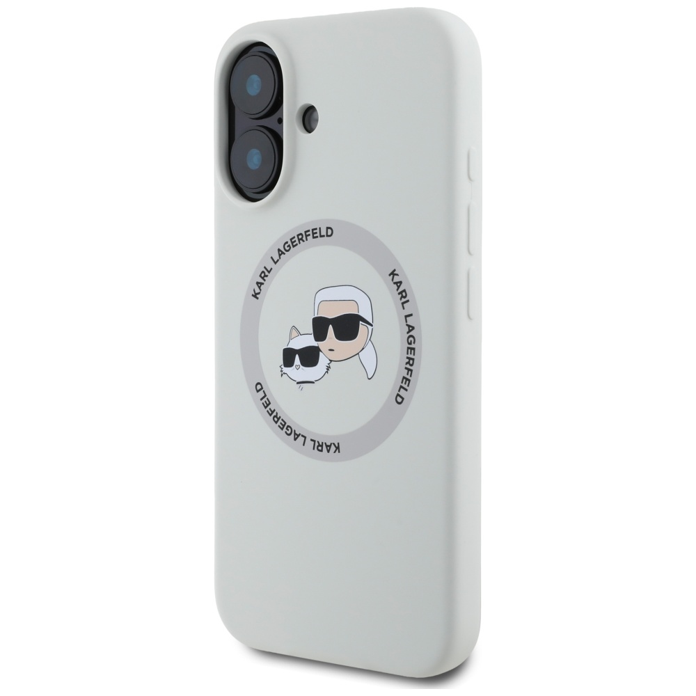 KARL LAGERFELD ümbris jaoks IPHONE 16 compatible with MagSafe KLHMP16SSKCHTCE (Silicone KC Heads) beige
