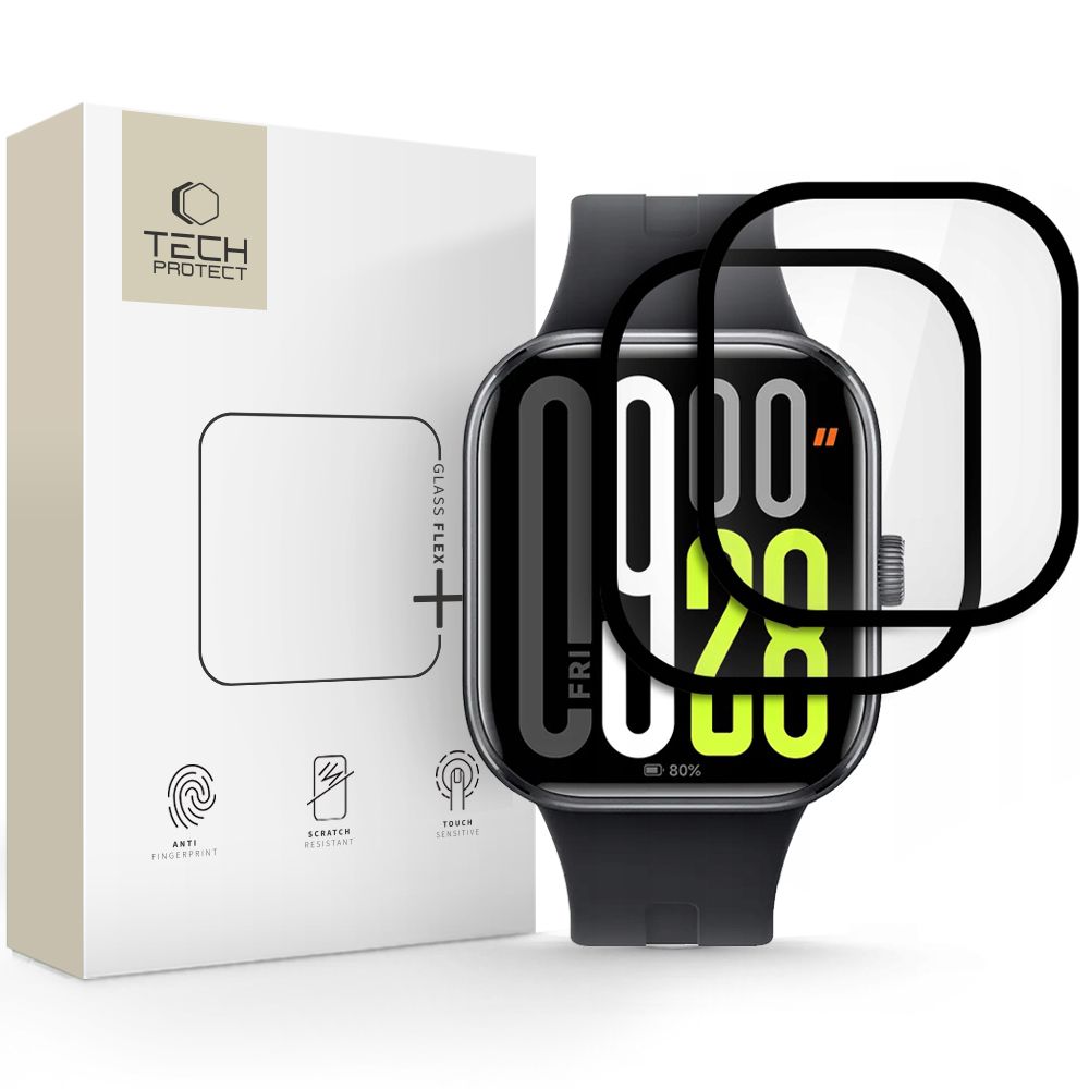 Tech-Protect Glass Flex+ Hübriidklaas 2-pack jaoks Xiaomi Redmi Watch 5 - must