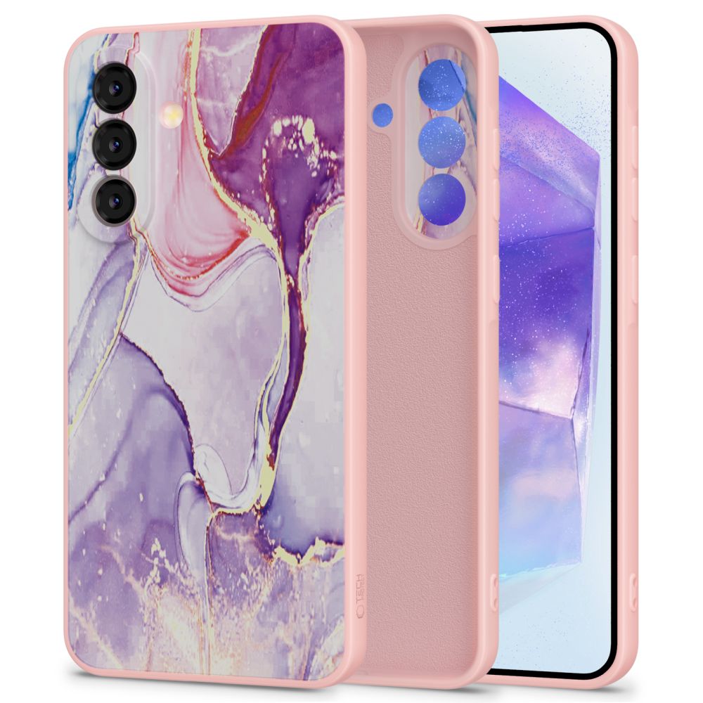 Tech-Protect Icon Ümbris jaoks Samsung Galaxy A56 5G - Marble - Roosa