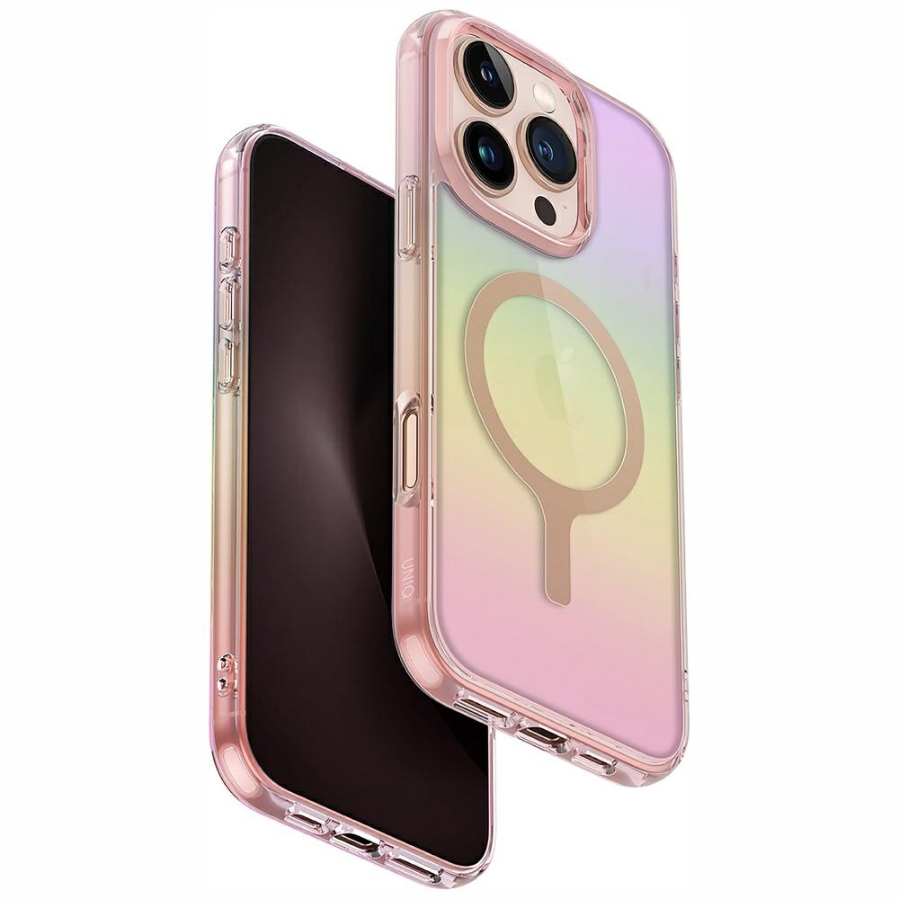 Uniq Iridescia Magclick Charging Ümbris jaoks iPhone 16 Pro - Roosa
