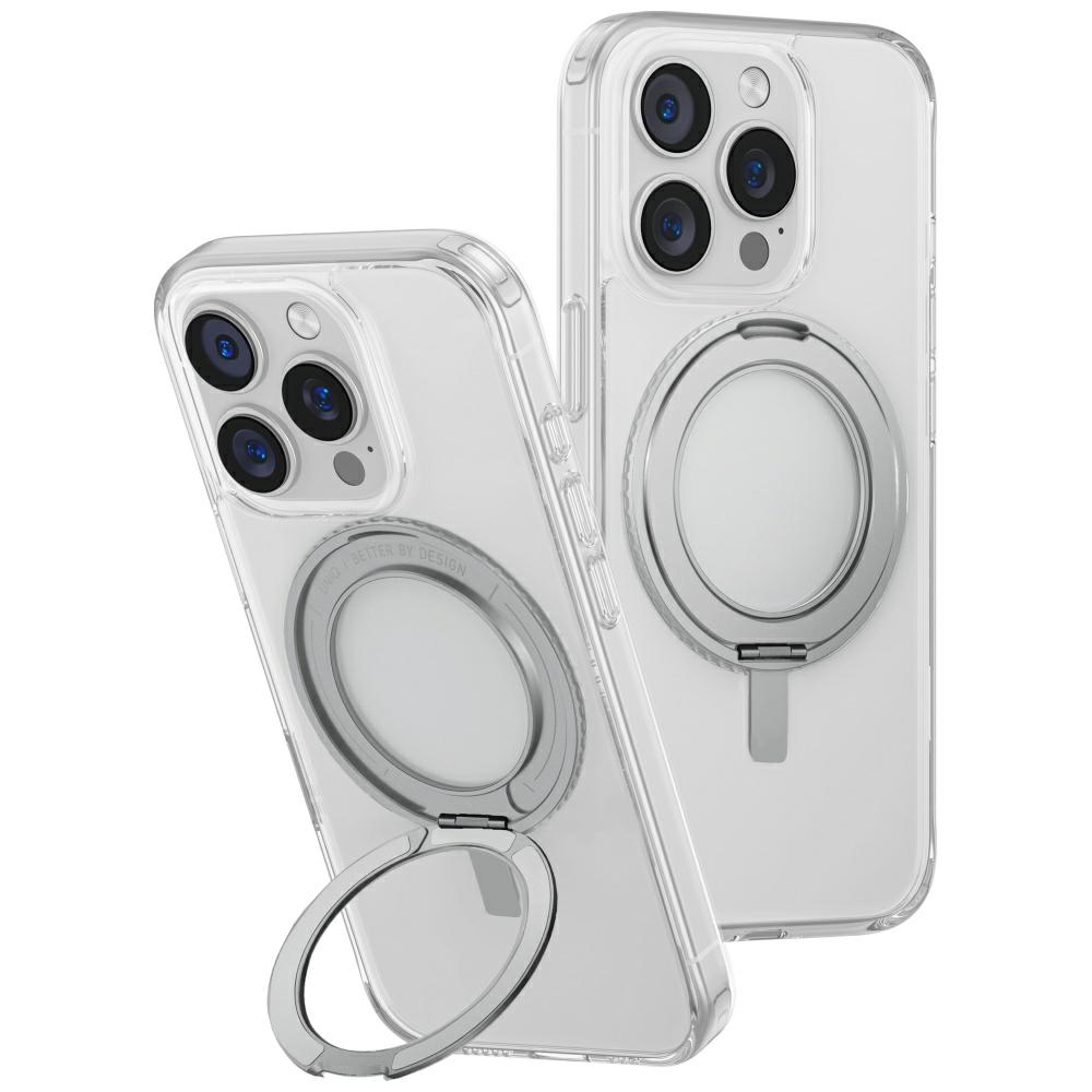 Uniq Swivix 360 Rotating Kickstand Ümbris jaoks iPhone 16 Pro - Läbipaistev