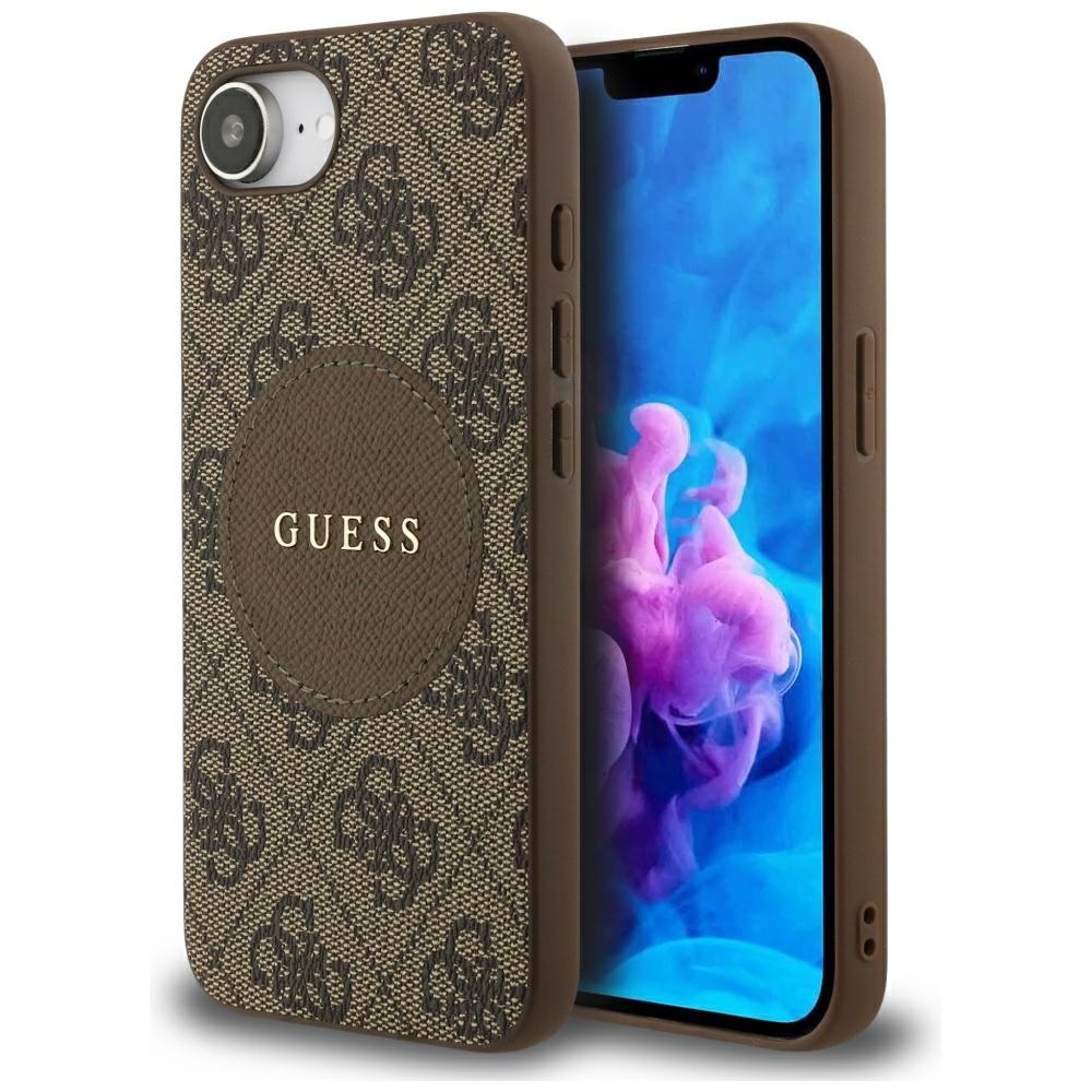 Guess 4G Circle Classic Logo MagSafe ümbris jaoks iPhone 16e - brown