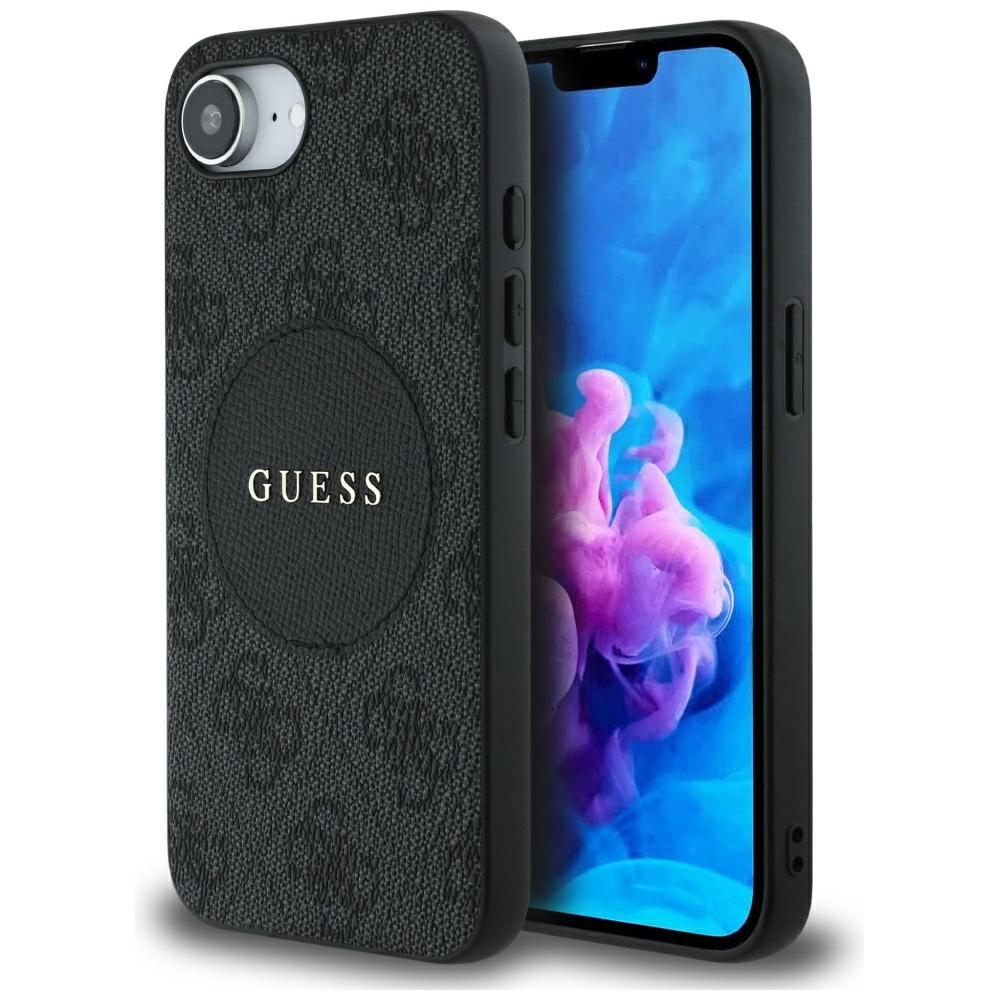 Guess 4G Circle Classic Logo MagSafe ümbris jaoks iPhone 16e - must