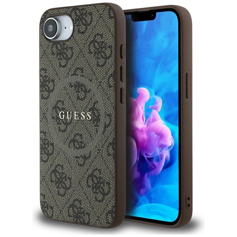 GUESS ümbris jaoks IPHONE 16e (SE 4 2025) compatible with MagSafe GUHMPSE4G4GFRW (PU 4G Ring Classic Logo) brown
