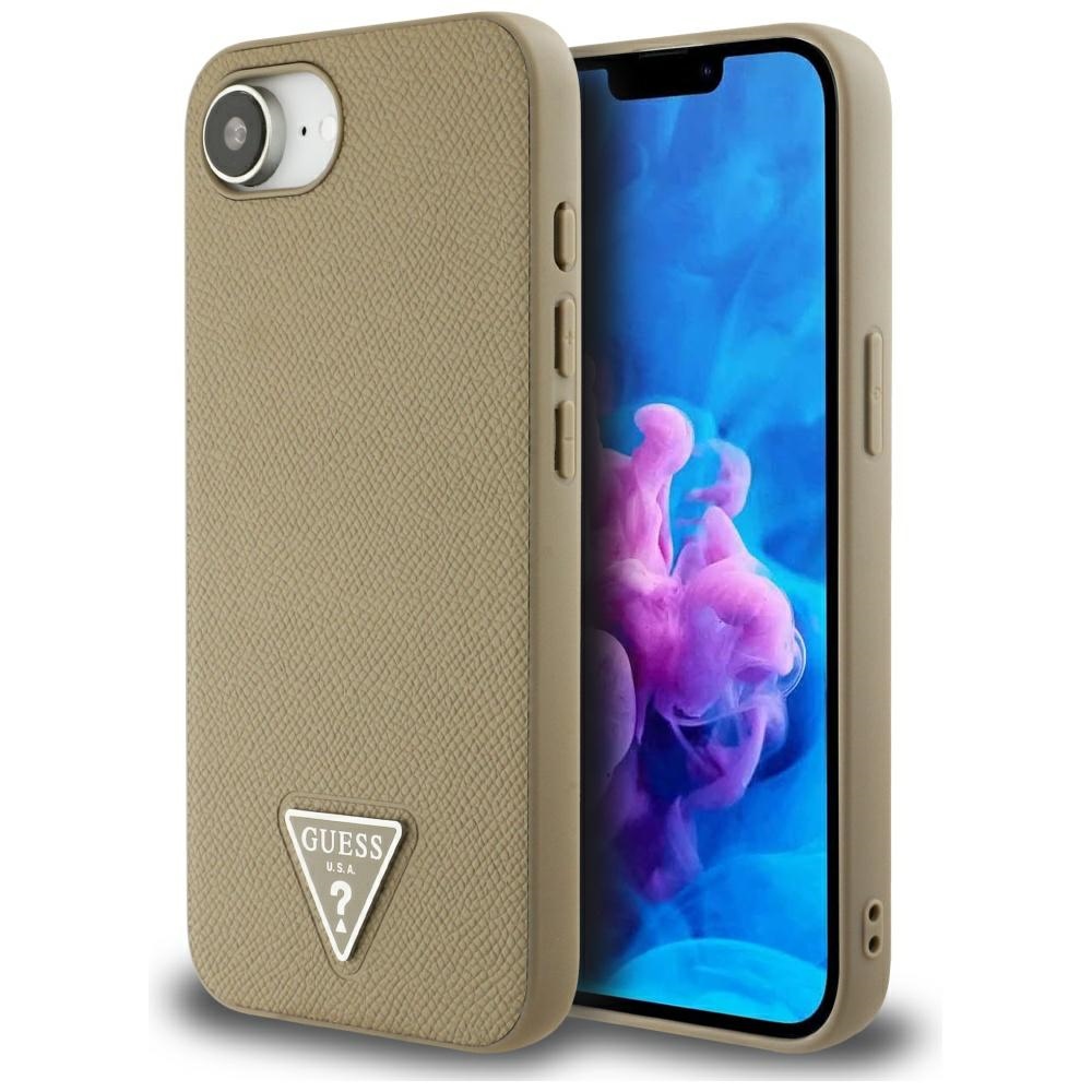 Guess Grained Triangle MagSafe ümbris jaoks iPhone 16e - brown