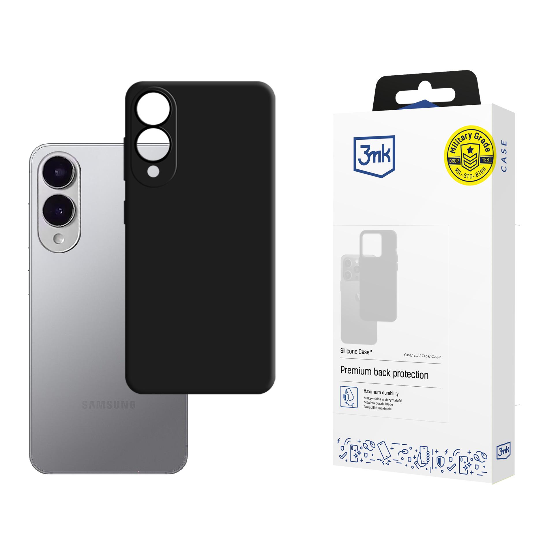 3mk Silicone Ümbris jaoks Samsung Galaxy S25 Edge - Must