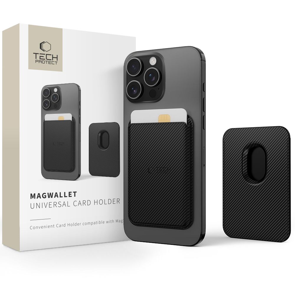 Tech-Protect MagWallet Magsafe Ümbris with Universal Magnetic Card or Document Holder - Must