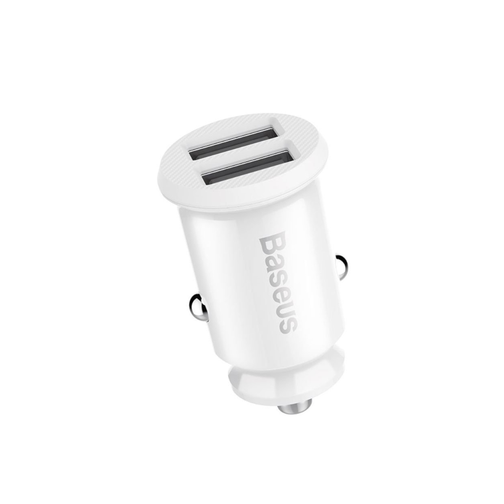 Baseus car charger Grain 2x USB 3,1A valge