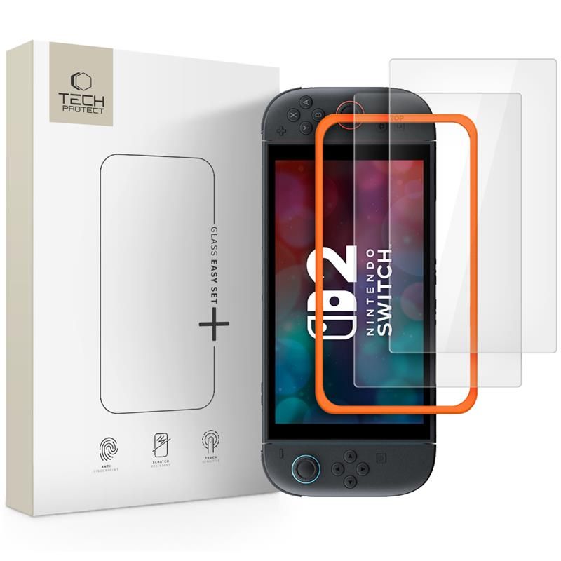 Tech-Protect Easy Set+ 2-pack karastatud klaas jaoks Nintendo Switch 2 - läbipaistev