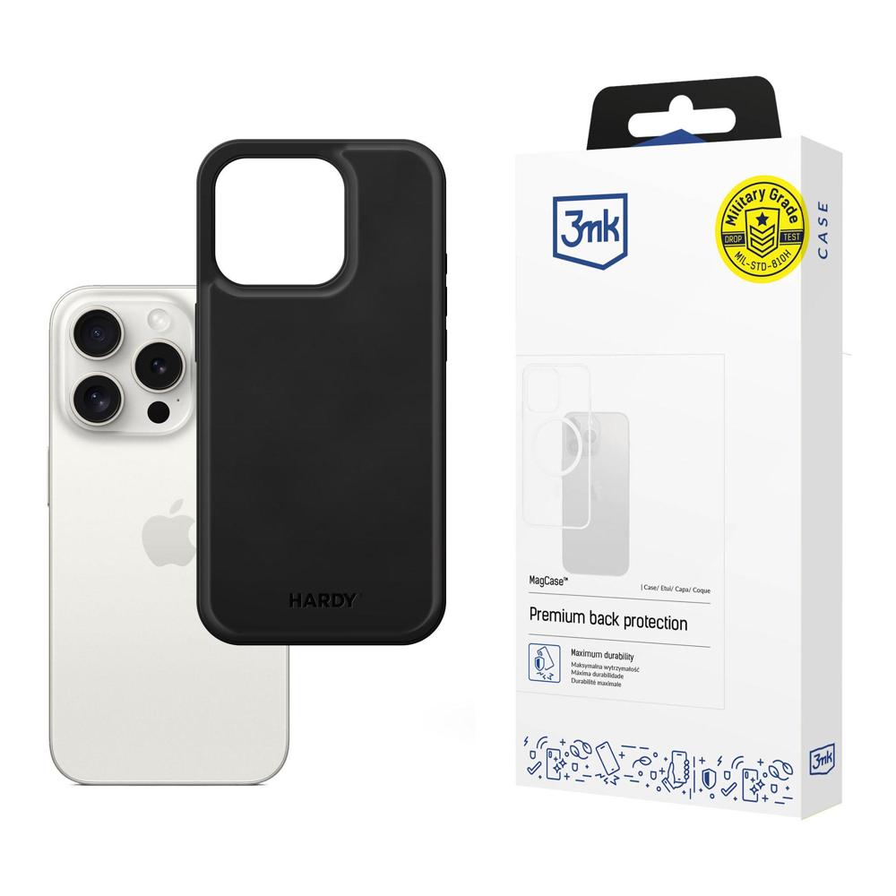 3mk Hardy Apple Silky Leather MagCase jaoks Apple iPhone 15 Pro Max - Must