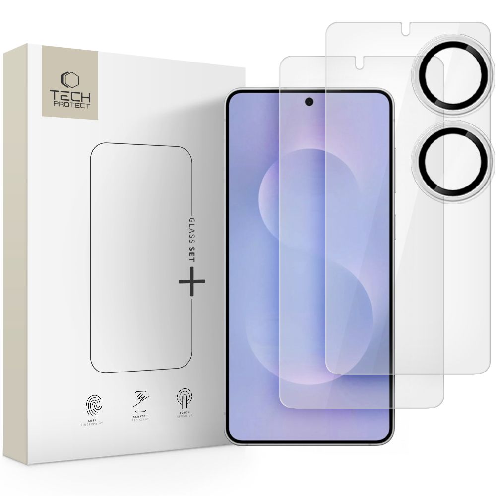 Karastatud klaas Tech-Protect Glass Set+ 3-pack jaoks Samsung Galaxy S25 Edge - läbipaistev