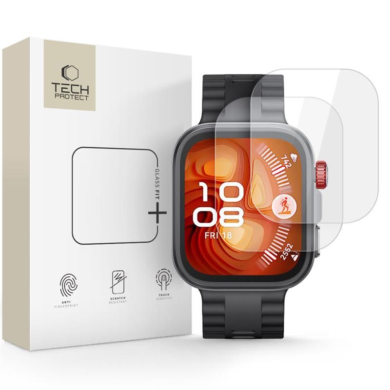 Tech-Protect Glass Fit+ 2-pack karastatud klaas jaoks Huawei Watch Fit 4 Pro - läbipaistev