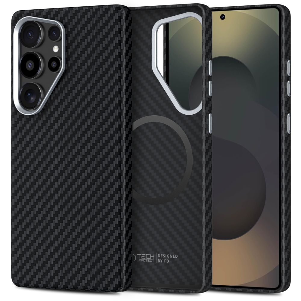 Tech-Protect Ion Carbon MagSafe Ümbris jaoks Samsung Galaxy S25 Ultra - Must