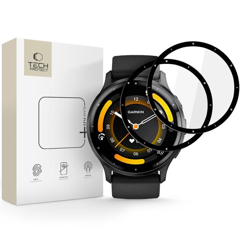 Tech-Protect Glass Flex+ 2-pack hybrid glass jaoks Garmin Venu 3 - must