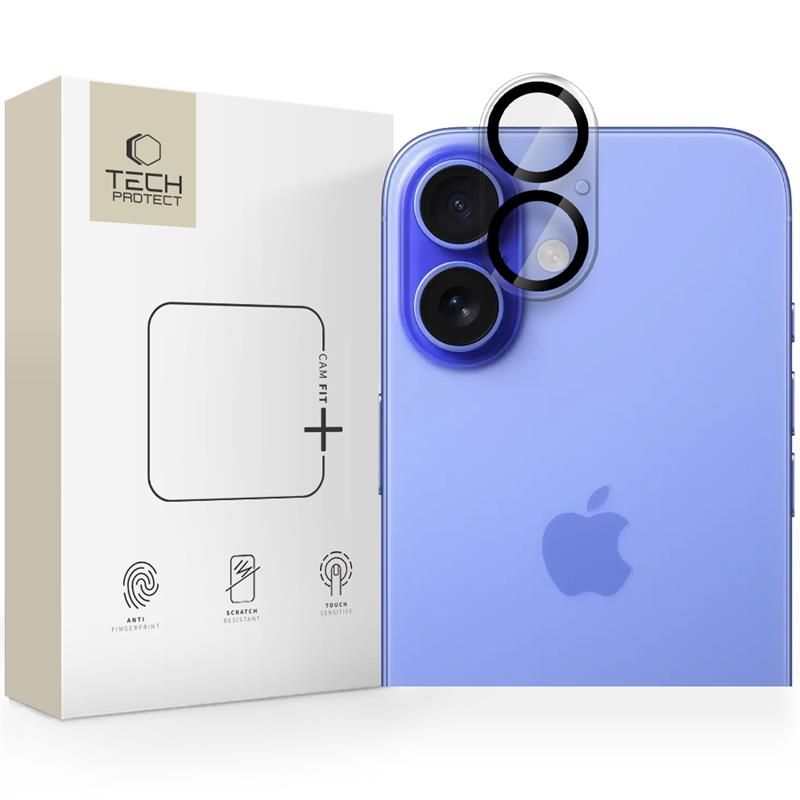 Tech-Protect Cam Fit+ Camera Cover jaoks iPhone 16 / 16 Plus - Läbipaistev
