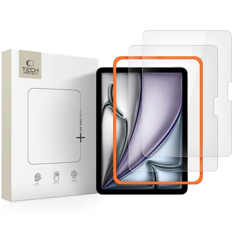Tech-Protect Easy Set+ 2-pack karastatud klaas jaoks iPad Air 11" 2024 / 2025 - läbipaistev