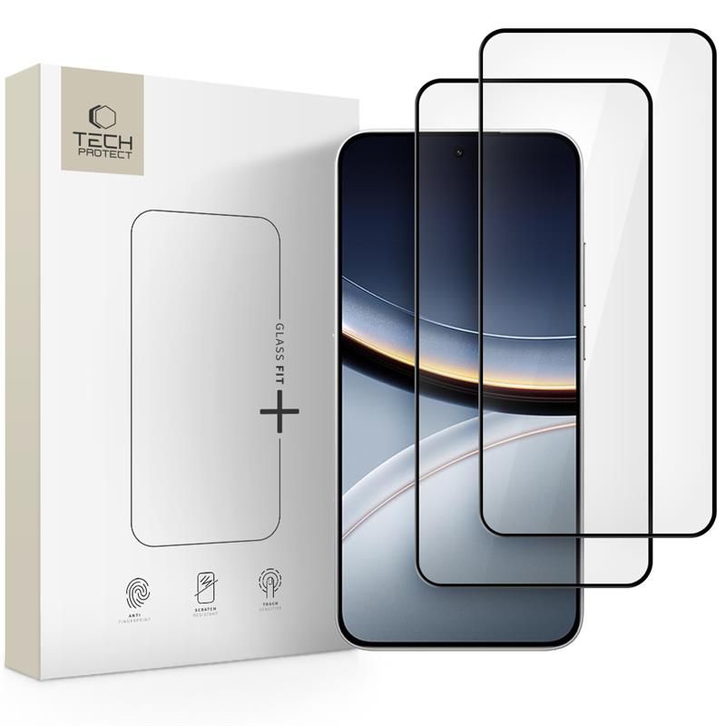 Tech-Protect Glass Fit+ 2-pack karastatud klaas jaoks Xiaomi Poco F7 5G - must