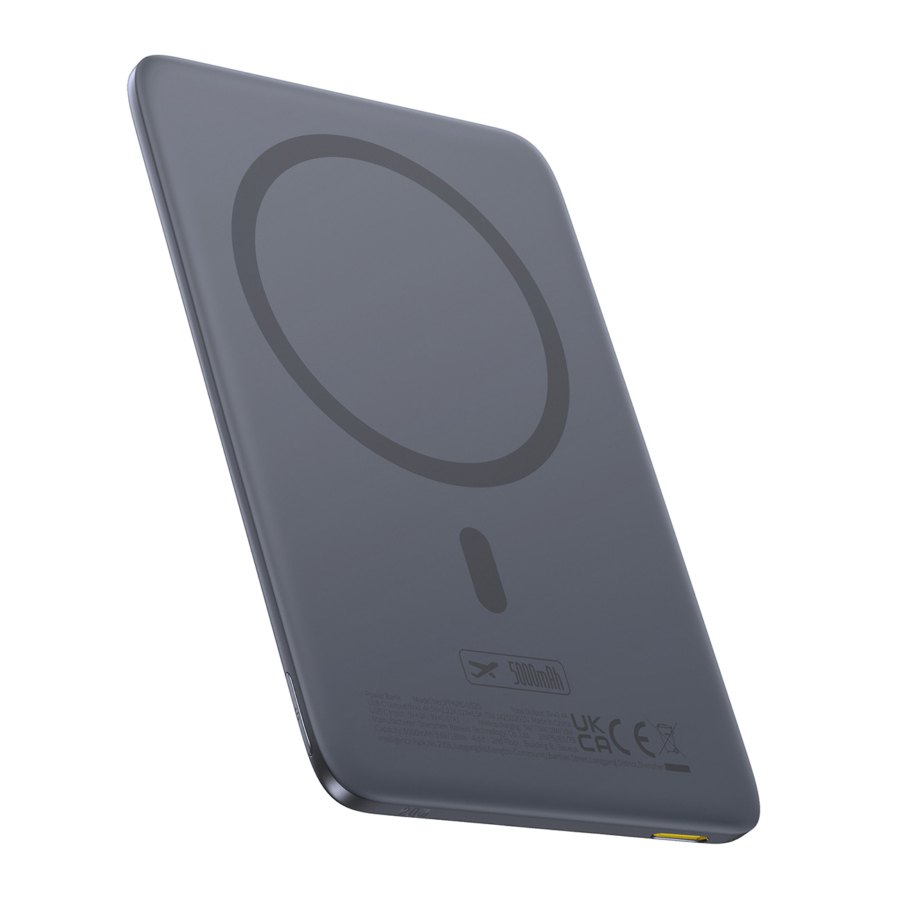 Baseus PicoGo AM41 5000mAh 20W Ultra-Thin MagSafe ühilduv elektripank koos musta Baseus Simple USB-C 60W 30cm kaabliga - hall