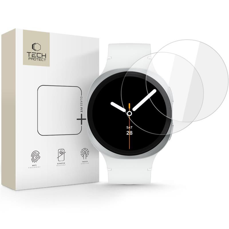Tech-Protect Glass Fit+ 2-pack karastatud klaas jaoks Samsung Galaxy Watch 8 40mm - läbipaistev