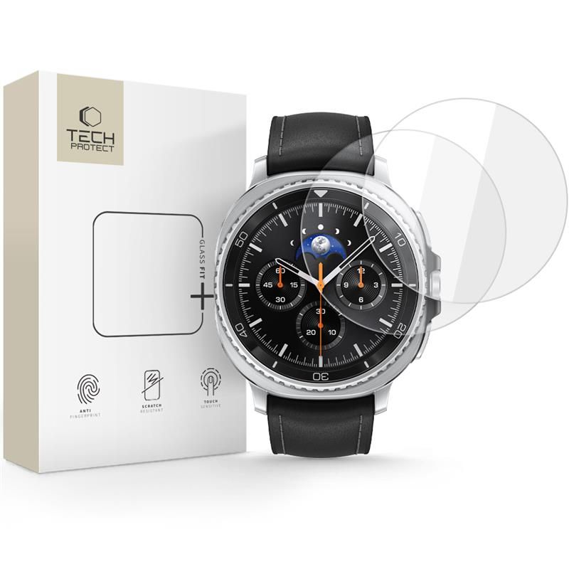 Tech-Protect Glass Fit+ 2-pack karastatud klaas jaoks Samsung Galaxy Watch 8 Classic 46 mm - läbipaistev