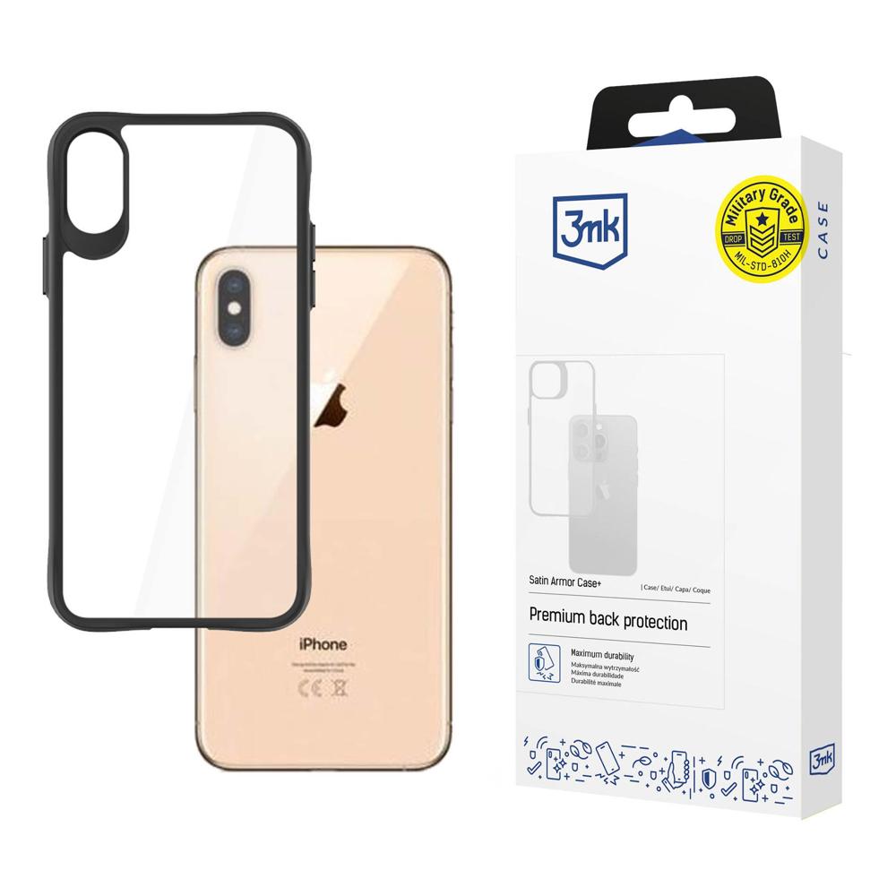 3mk Satin Armor Ümbris+ jaoks iPhone Xs Max - Läbipaistev Must