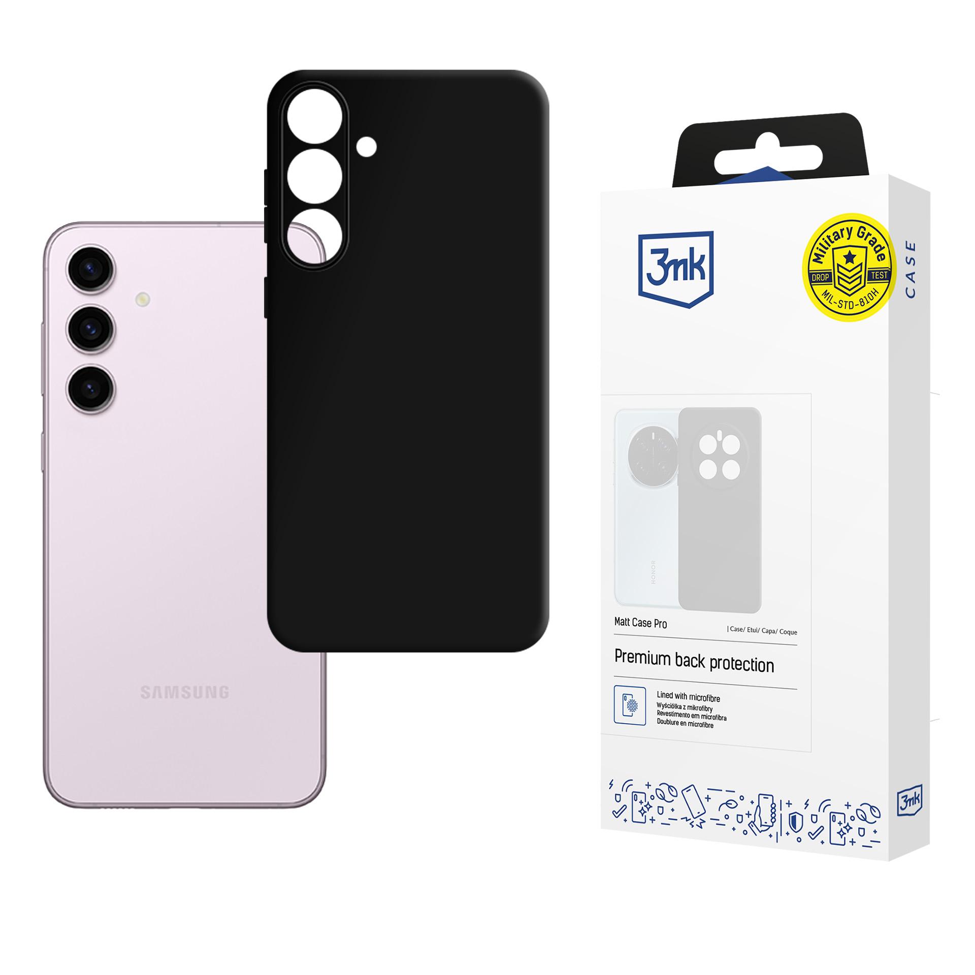 3mk Matt Ümbris Pro jaoks Samsung Galaxy S24 - Must