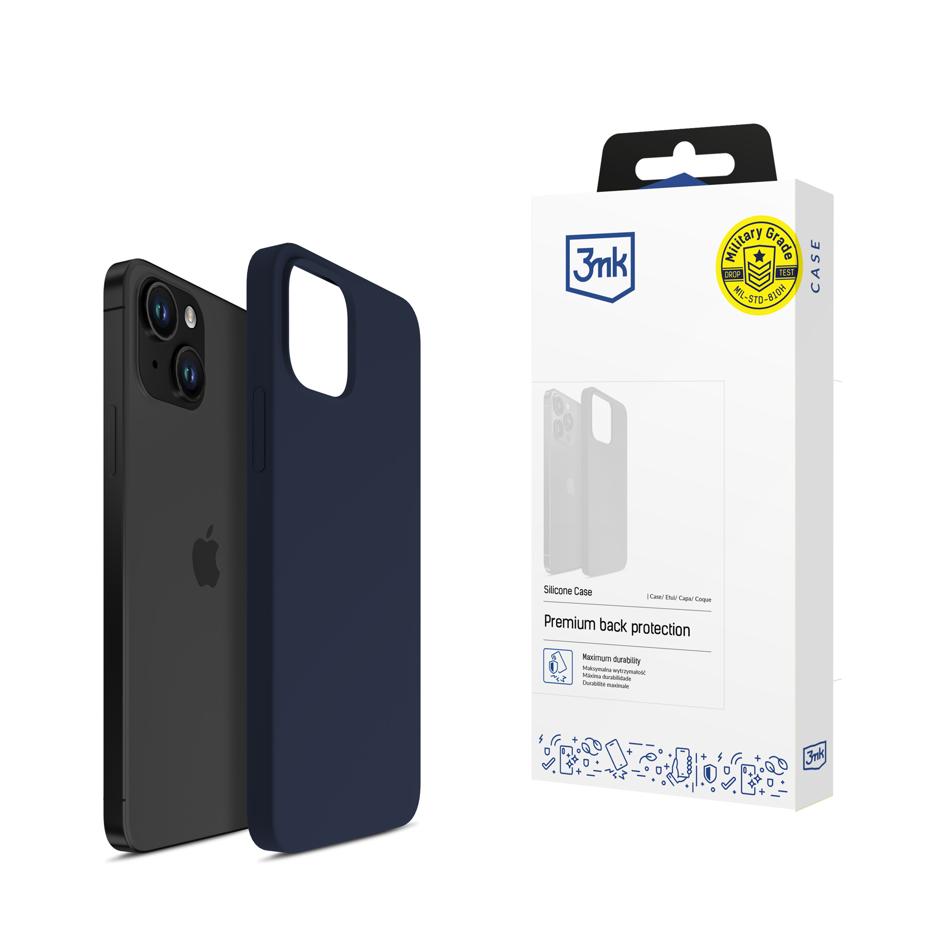 3mk Silicone Ümbris jaoks iPhone 15 - tumesinine