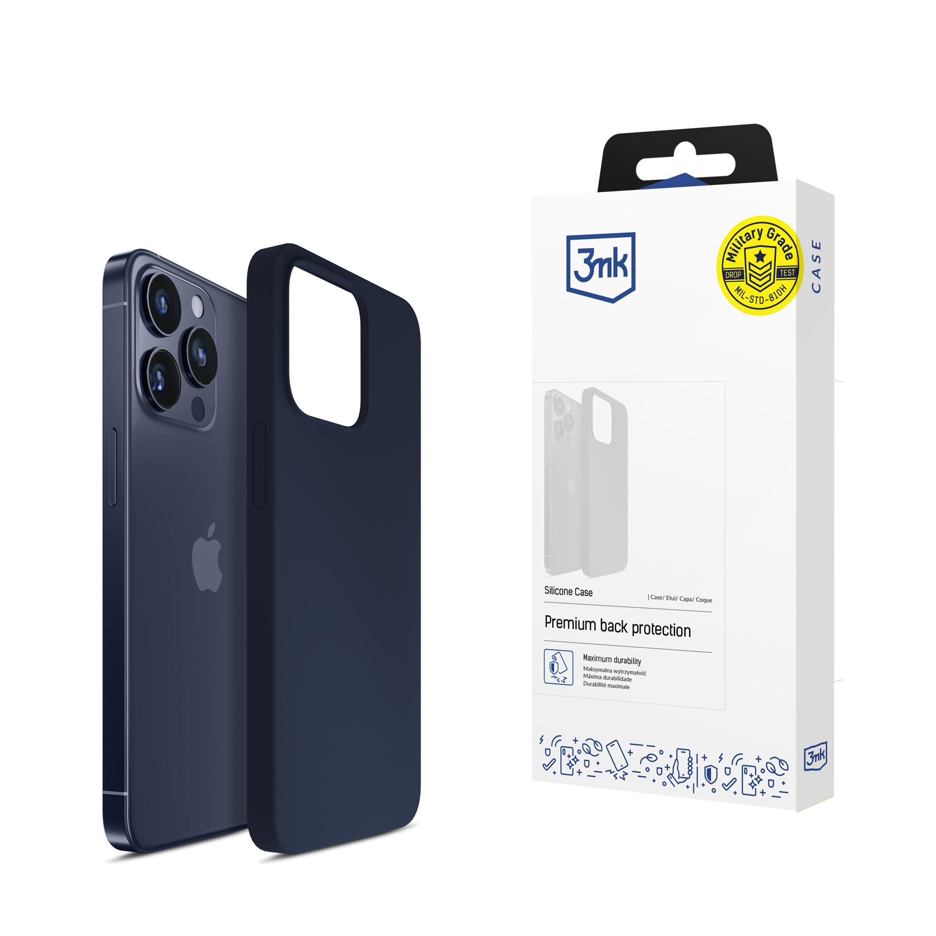 3mk Silicone Ümbris jaoks iPhone 16 Pro Max - Tumesinine