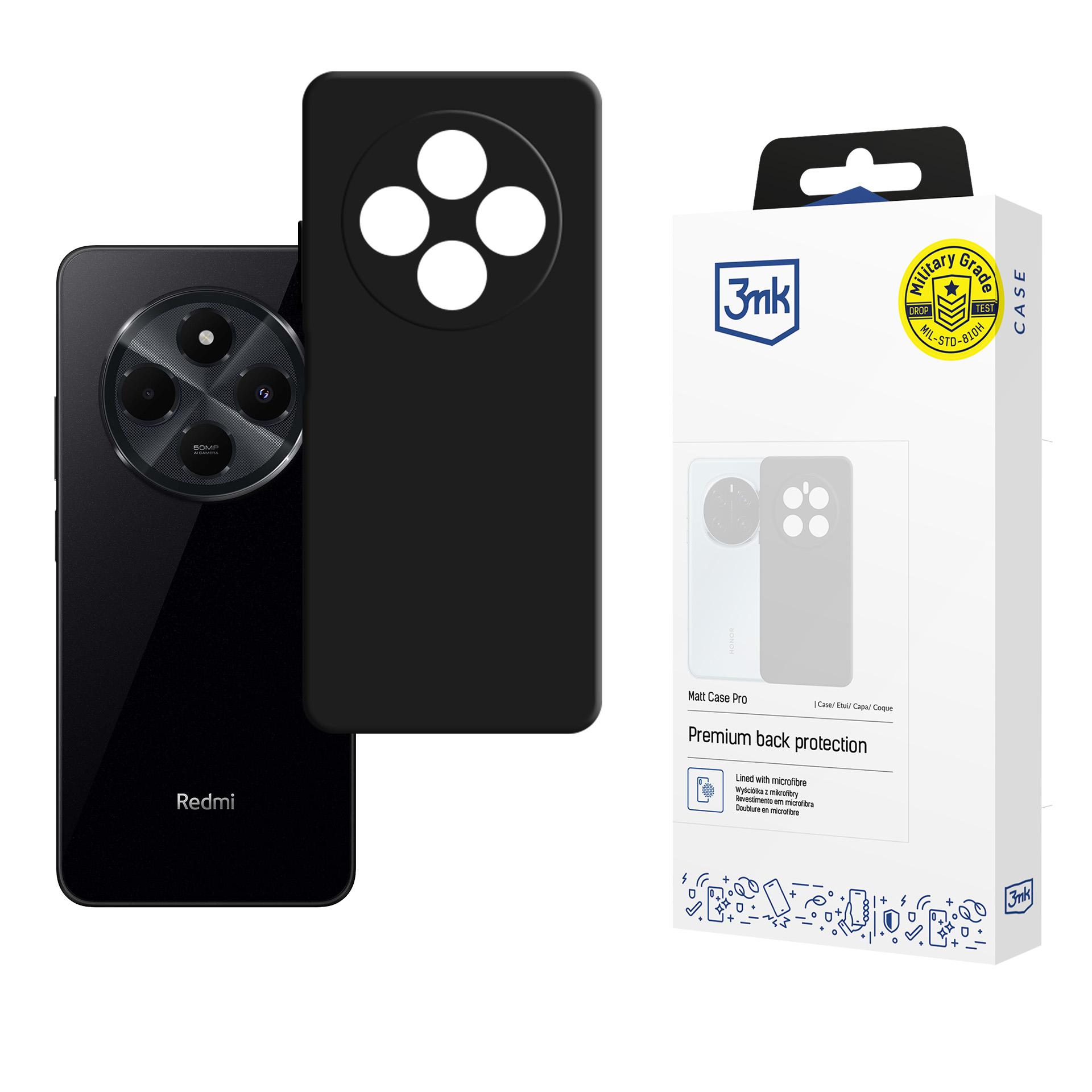 3mk Matt Ümbris Pro ümbris jaoks Xiaomi Redmi 14C - matt must