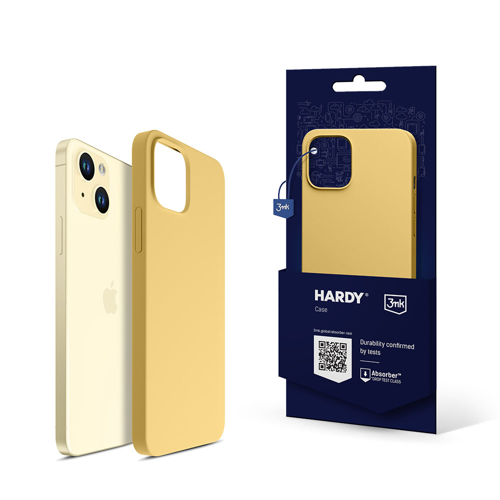 3mk Hardy Silicone MagCase ümbris jaoks iPhone 15 Plus - kollane