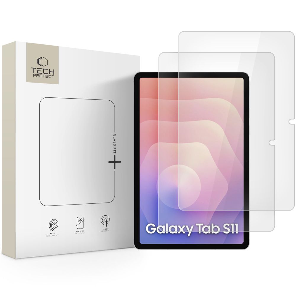 Tech-Protect Glass Fit+ 2-pack karastatud klaas jaoks Samsung Galaxy Tab S11 11.0 - läbipaistev