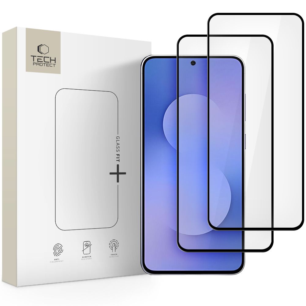 Karastatud klaas Tech-Protect Glass Fit+ 2-Pack Samsung S731 S25 FE must