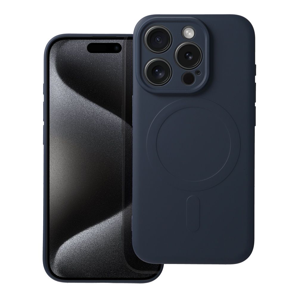 SILICONE MAG ÜMBRIS compatible with MagSafe jaoks IPHONE 15 Pro sinine titanium