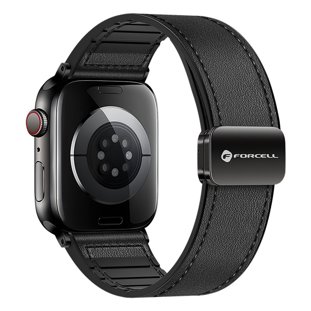 Strap to Apple Watch Forcell F-Design FA21 magnetic eco-friendly leather 42 / 44 / 45 / 49 mm must