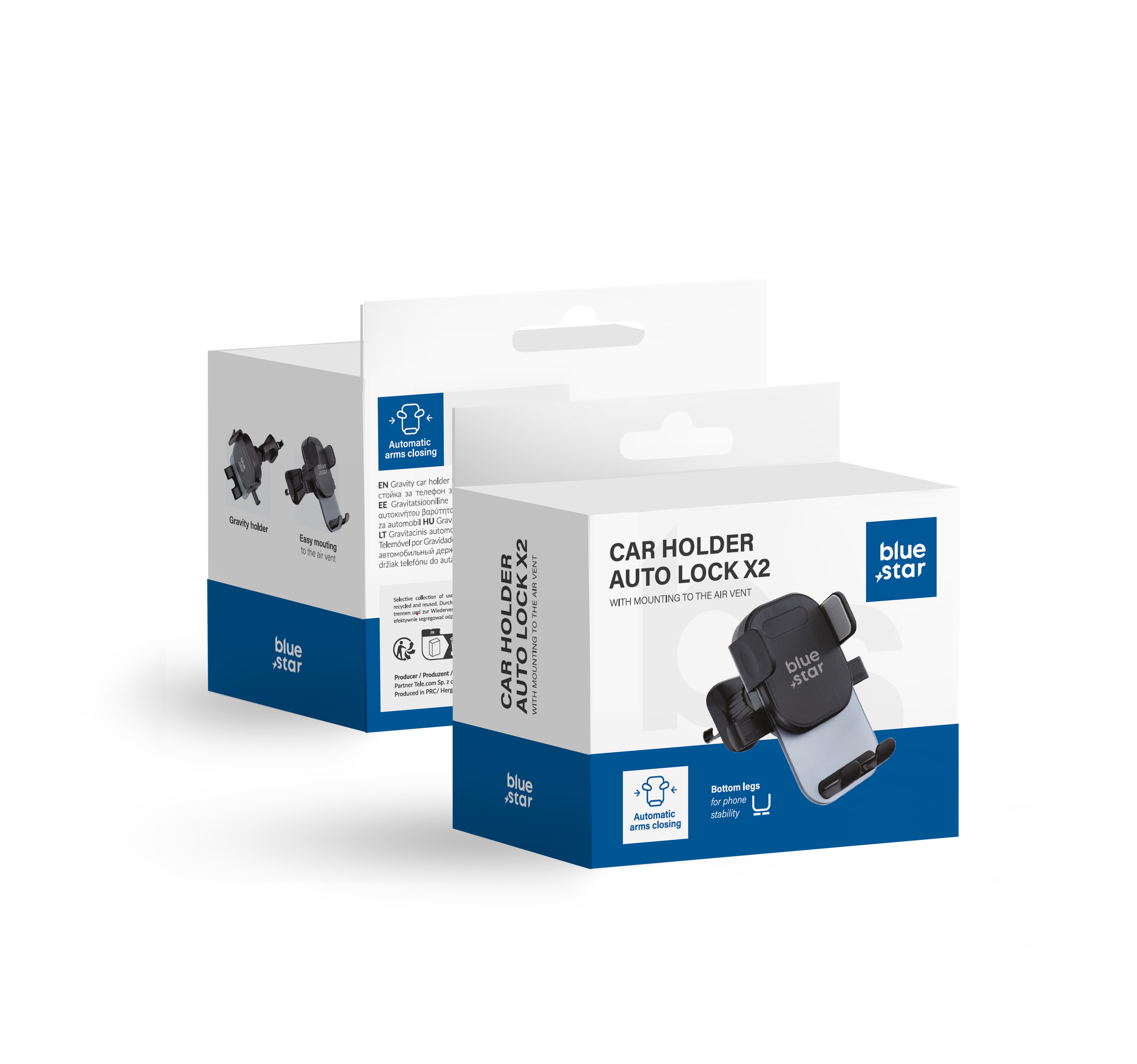 Car phone hoidja Sinine Star Auto Lock X2 air vent must