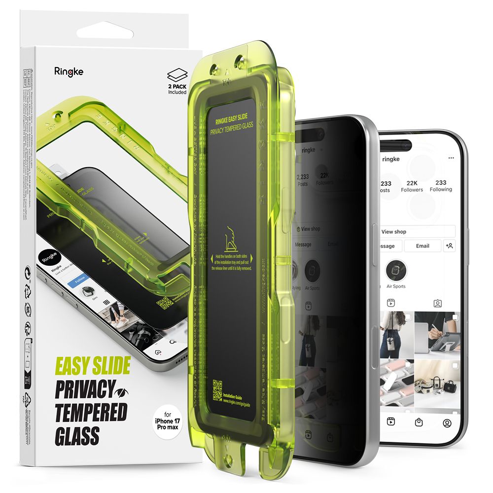 Ringke Easy Slide 2-pack Privaatsus Glass jaoks iPhone 17 Pro Max