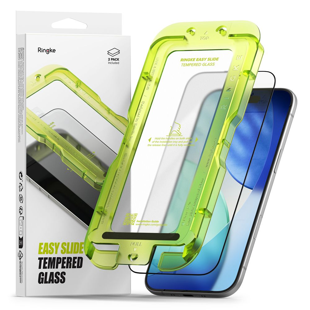 Ringke Easy Slide 2-pack tempered glass jaoks iPhone 17 Air - must
