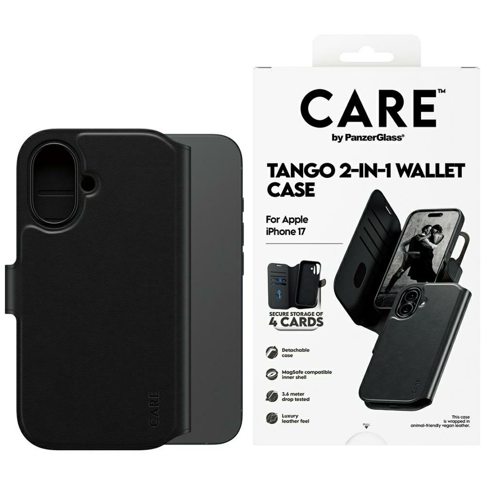 CARE by PanzerGlass Feature Tango 2in1 Wallet Ümbris MagSafe jaoks iPhone 17 - Must