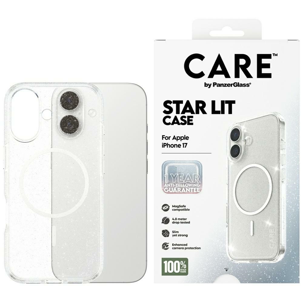 CARE by PanzerGlass Flagship Urban Explorer Ümbris w. Valge MagSafe jaoks iPhone 17 - Clear Glitter