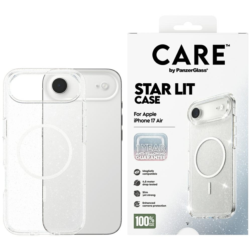 CARE by PanzerGlass Flagship Urban Explorer Ümbris w. Valge MagSafe jaoks iPhone Air - Clear Glitter