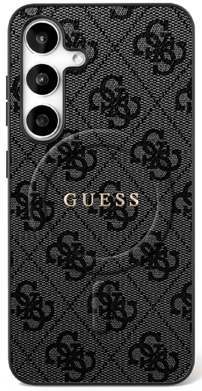 Guess 4G Ring Classic Logo MagSafe ümbris jaoks Samsung Galaxy S25 FE - must