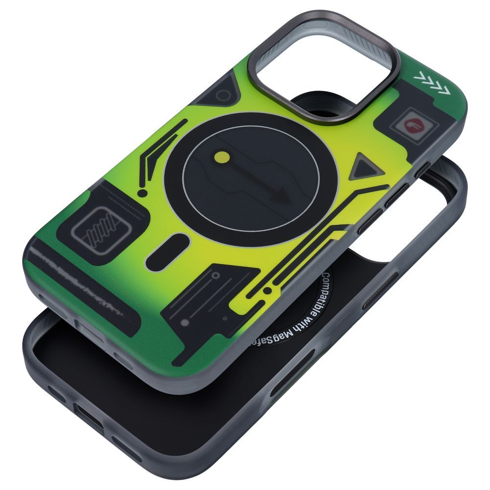 Ümbris jaoks iPhone 16 PRO MAX Forcell F-Protect Levels Dual Layer 4D technology compatible with Magsafe Military Drop-Test cyber roheline