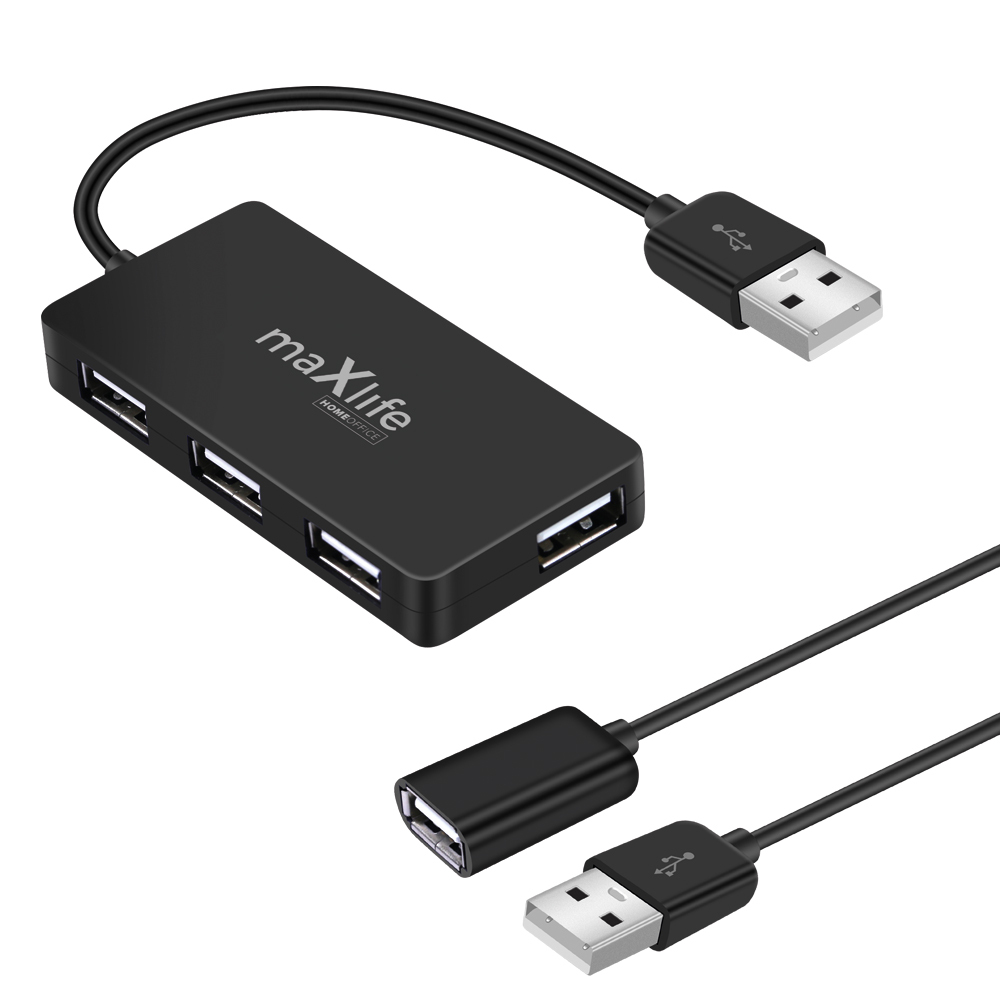 Maxlife Home Office USB 2.0 hub USB - 4x USB 0,15 m must + cable 1,5 m