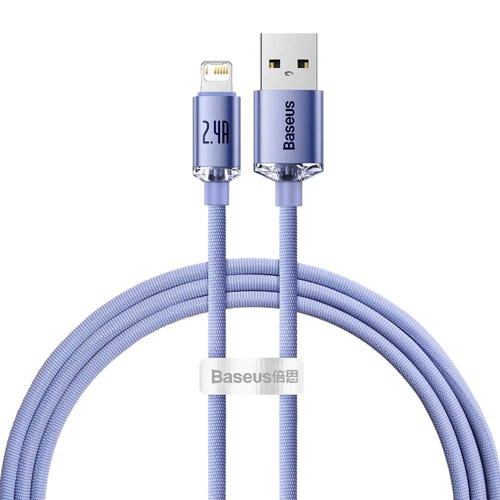 Baseus cable Crystal Shine USB - Lightning 1,2 m 2,4A lilla