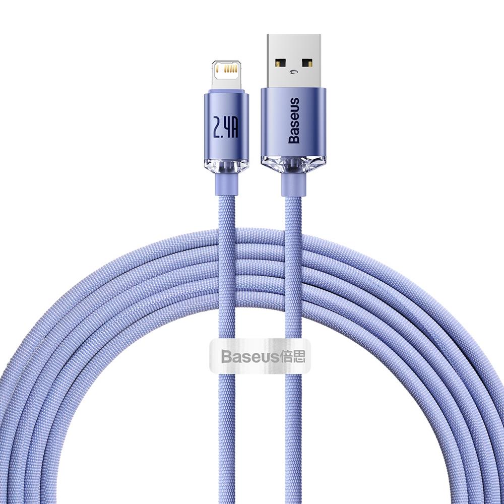Baseus Crystal Shine cable USB to Lightning, 2.4A, 2m (lilla)