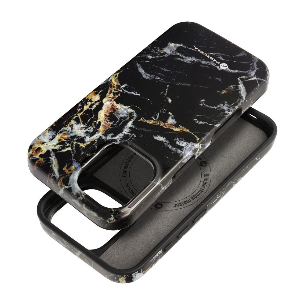 Ümbris jaoks iPhone 16 Forcell F-Protect Mirage compatible with Magsafe Military Drop-Test must marble