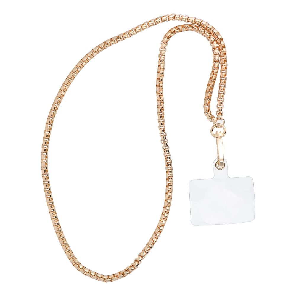 CHAIN #82 Phone lanyard, Phone pendant / cord length 80cm (40cm in the loop) / on neck - kuldne