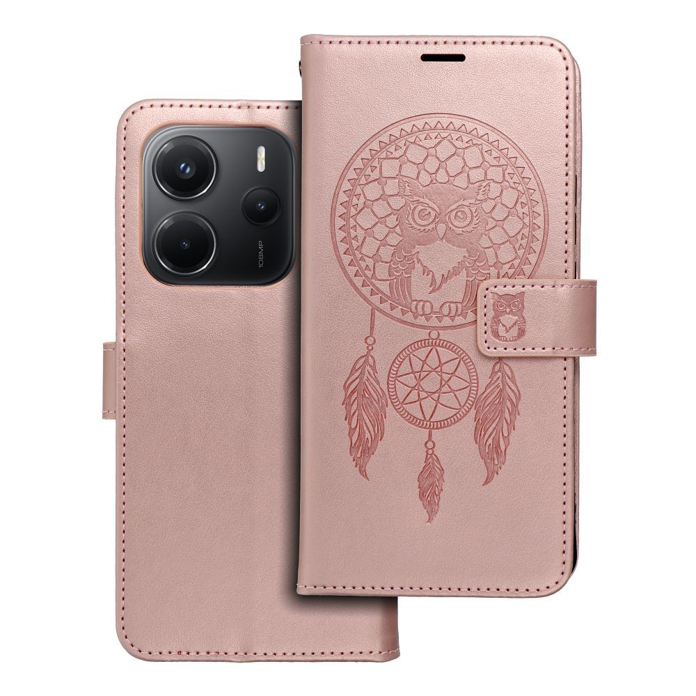 MEZZO Book ümbris jaoks XIAOMI Redmi Note 14 5G dreamcatcher rose kuldne