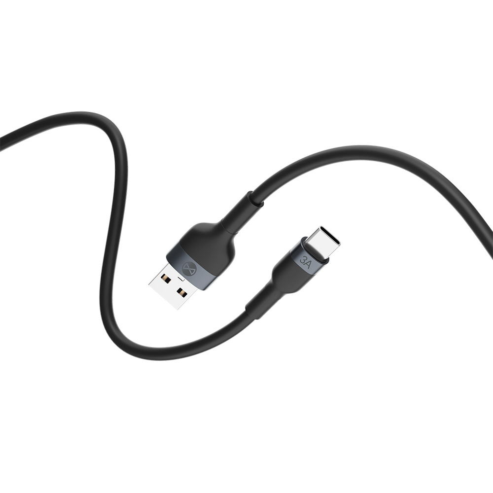 Forever гибкий кабель USB - USB-C 1,0 м 3A черный